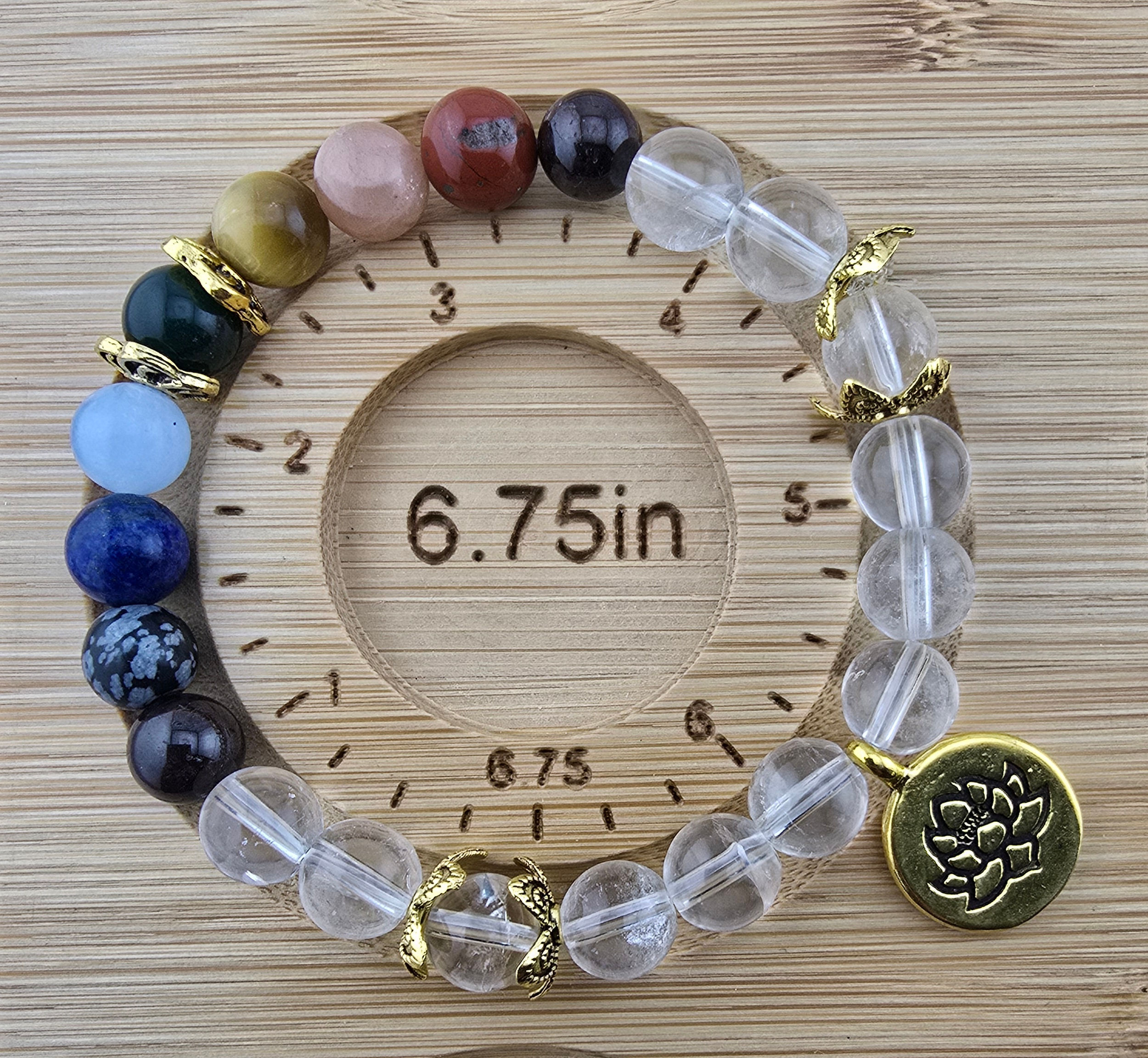 {energized} Aura Glow Series Bracelet with Clear Quartz & Lotus