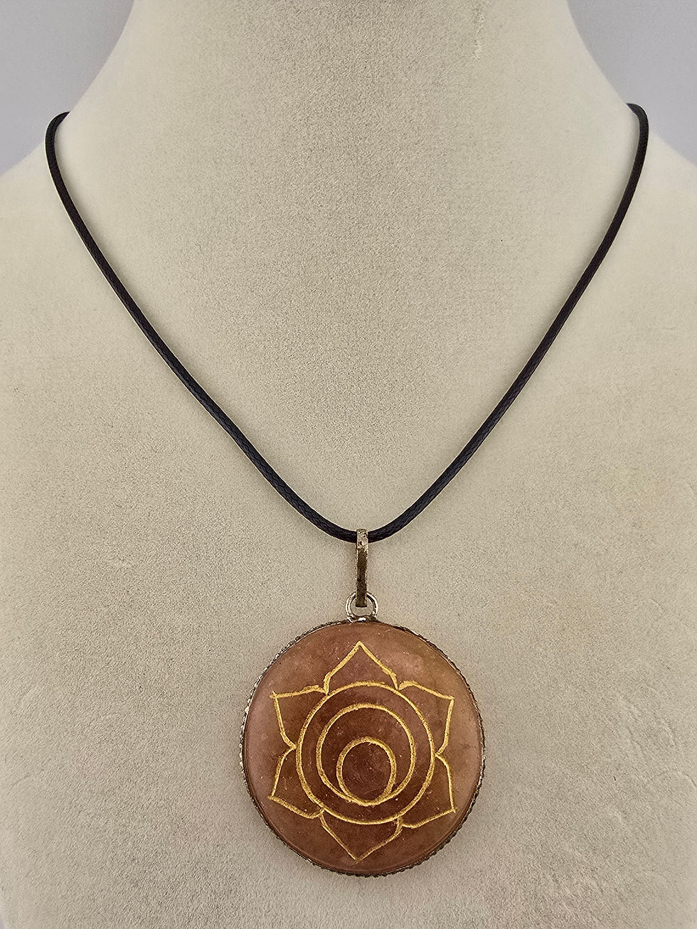 Thumbnail: {energized} Sacral Chakra Sacred Symbol - Carnelian Pendant