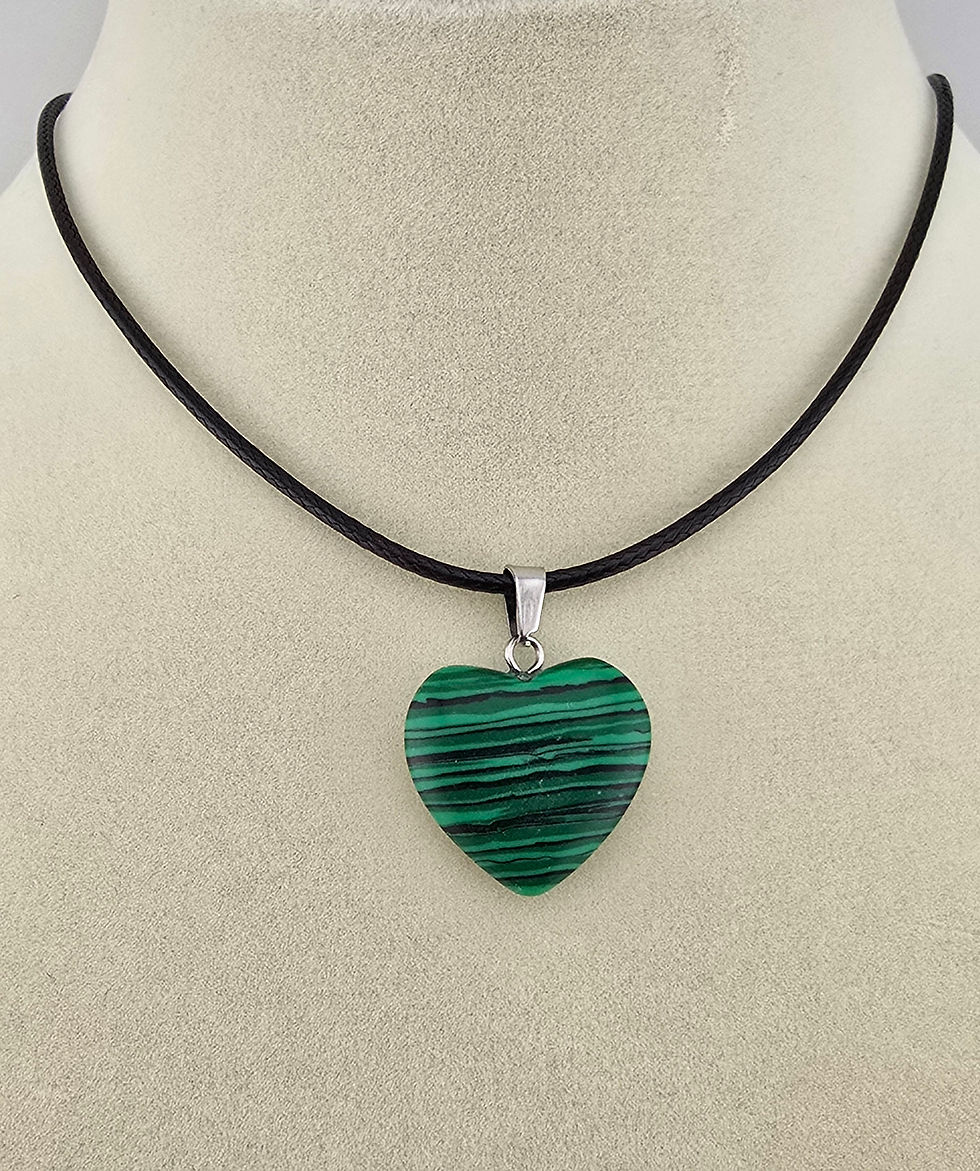 Thumbnail: {energized} Heart to Heart - Malachite Pendant
