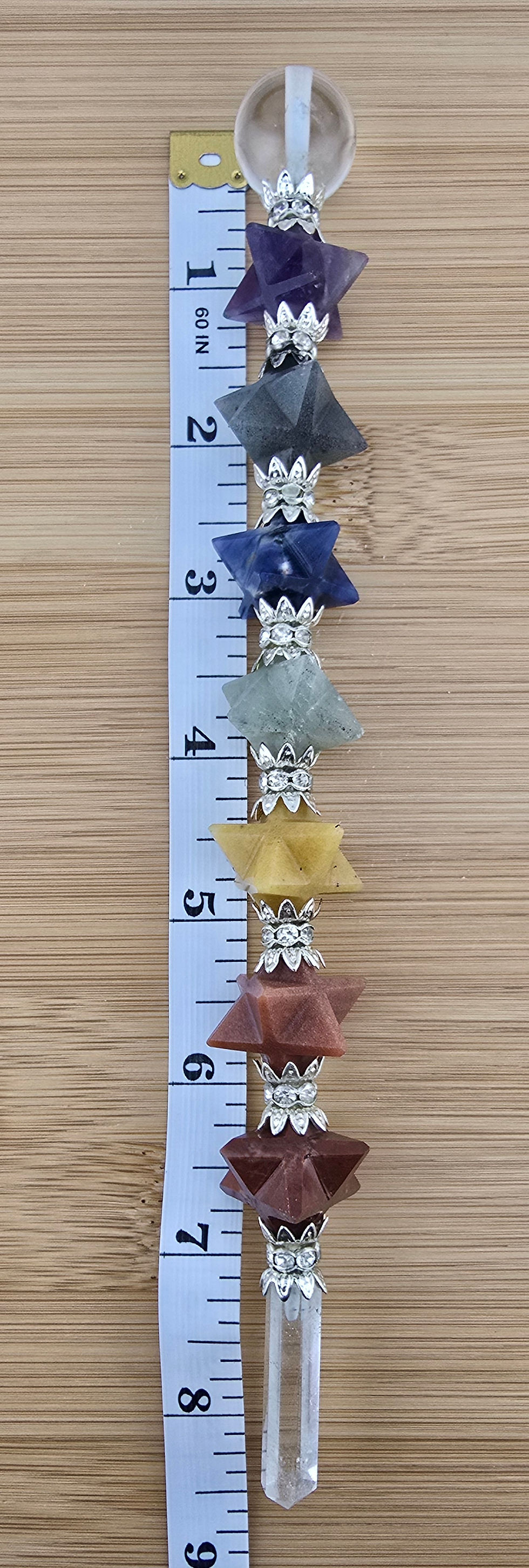Thumbnail: {energized} Sacred Healing Ritual Wand - 7 Chakra Merkaba Crystals