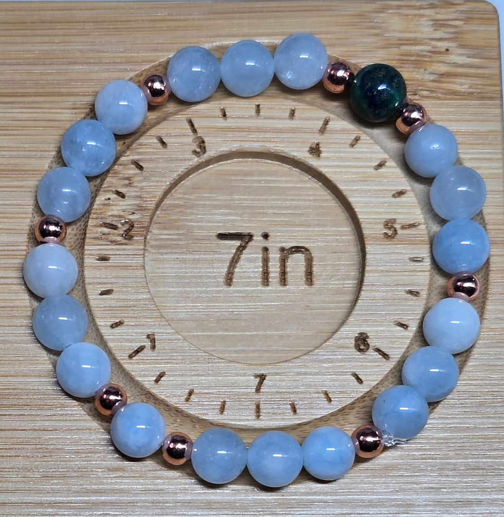 {energized} Bracelet with Aquamarine & Copper Beads