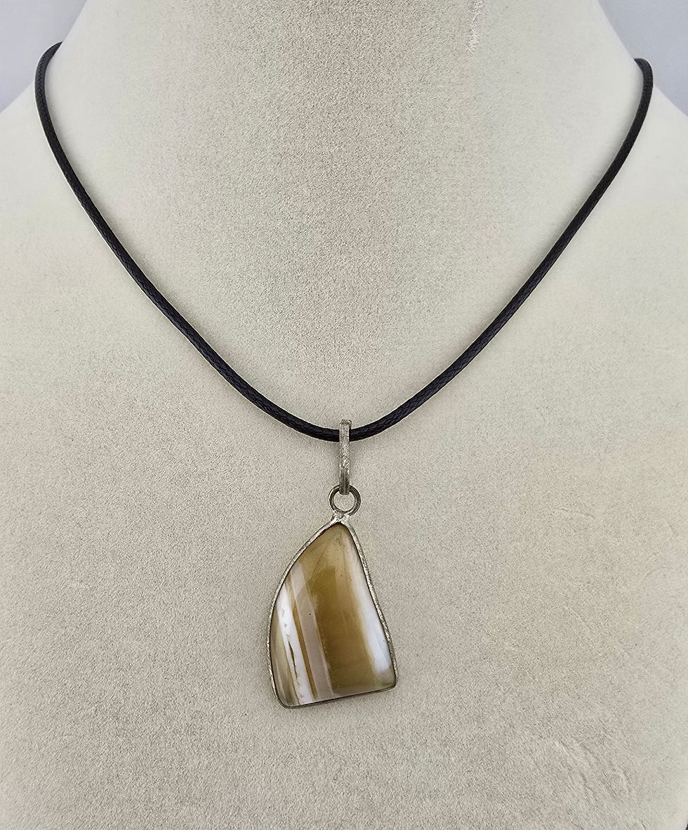 Thumbnail: {energized} Emotional Strength & Support - Banded Agate Pendant