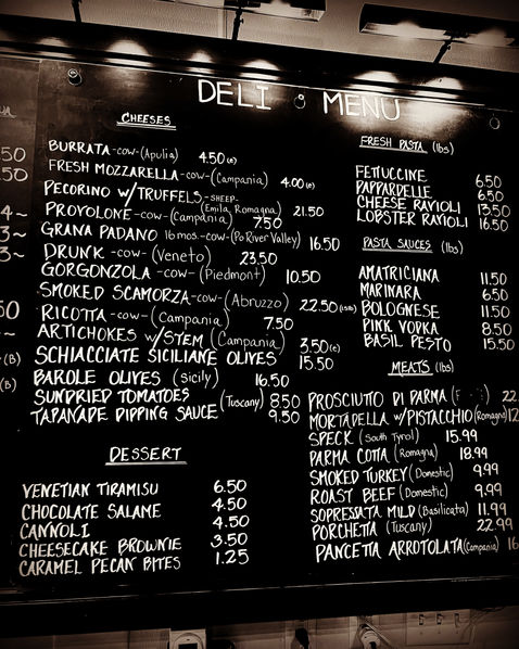 Restaurant interior details menu board photography