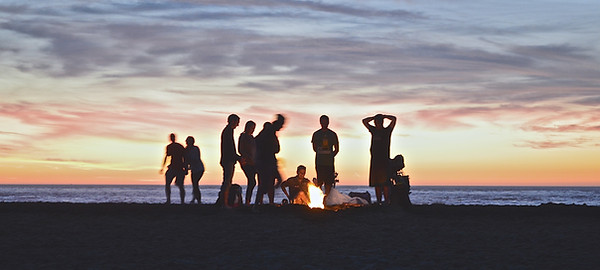 Acampamento na praia