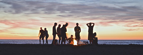 El acampar en la playa 