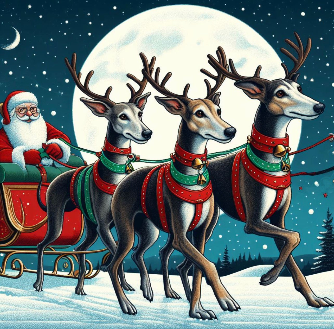 Greyhound reindeer 30oz tumbler