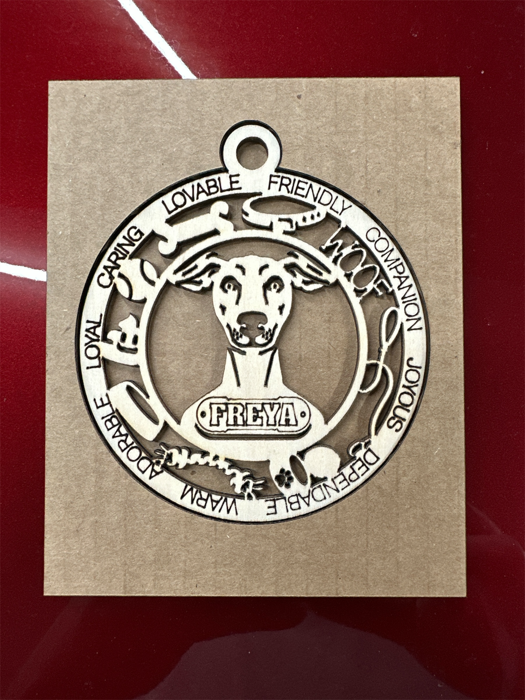 Custom name engraved Christmas ornament