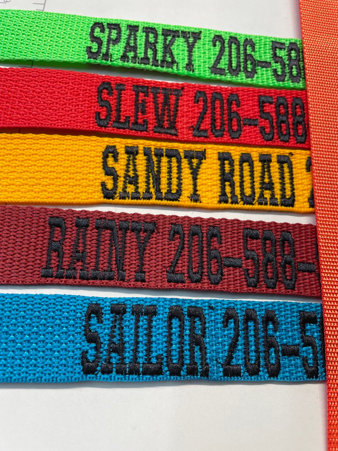 1” Martingale collar with embroidery