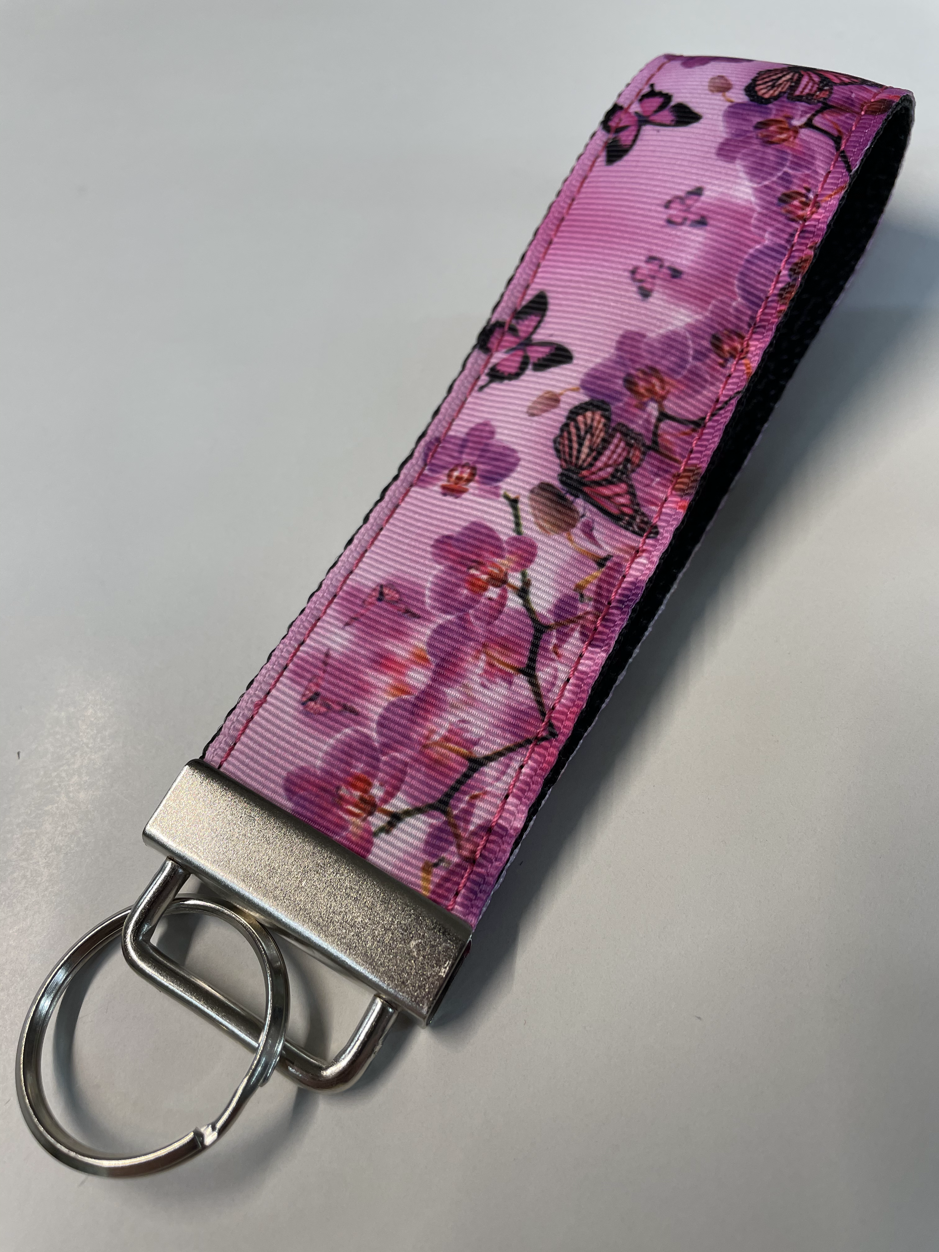 Pink Butterfly Key Fob