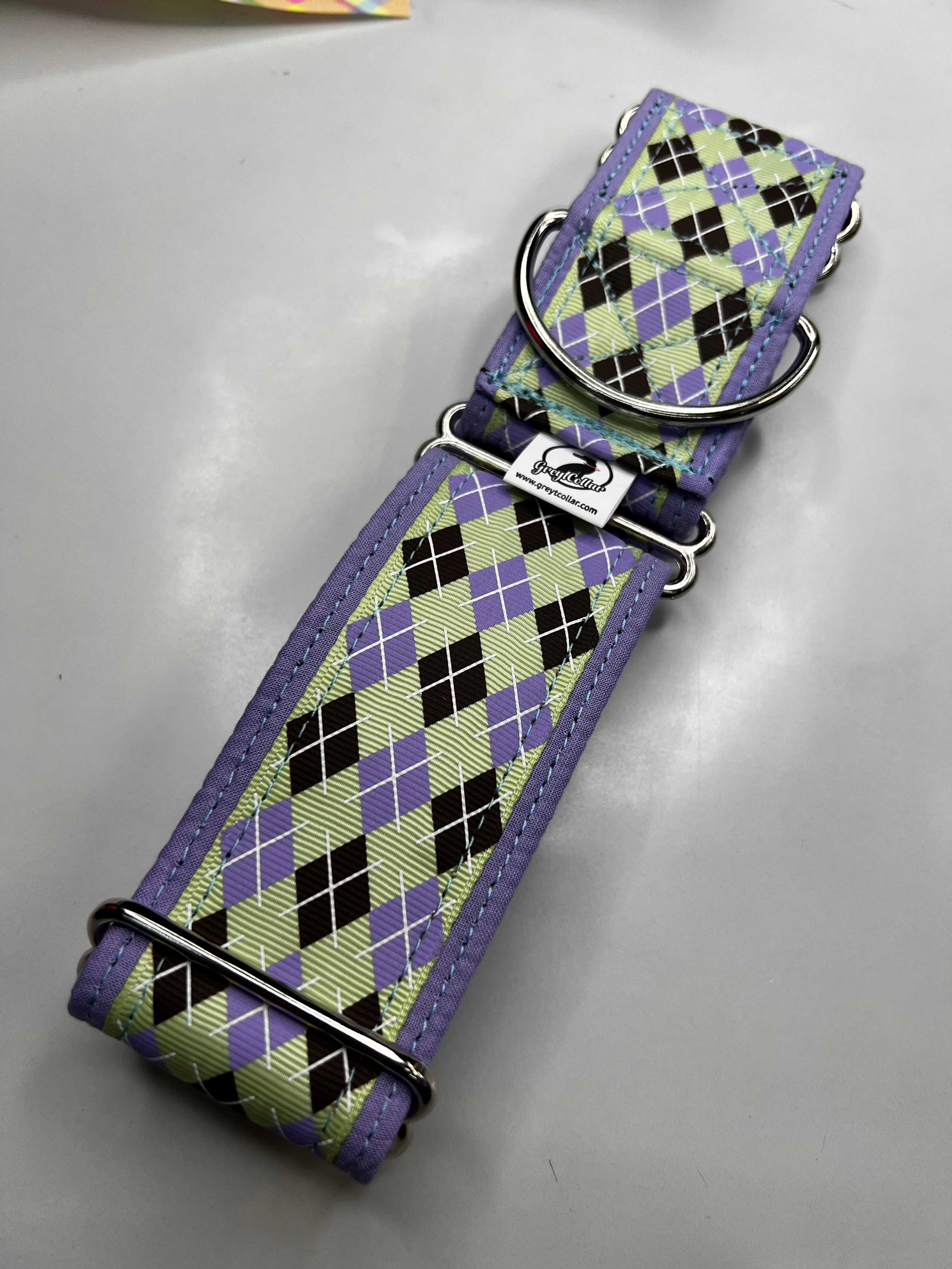 Lime Argyle collar