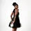 Thumbnail: Black Halter-Neck Tulle Mini Dress