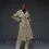 Miniatura: Beige checked tweed trench coat front view