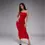 Thumbnail: Red Strapless Bodycon Midi Dress