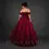 Thumbnail: Red-Pink Off-Shoulder Tiered Tulle Gown