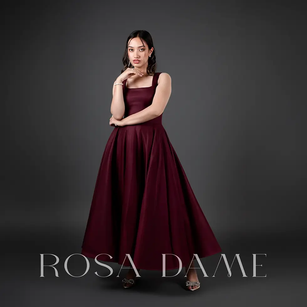 maroon lace-up back gown