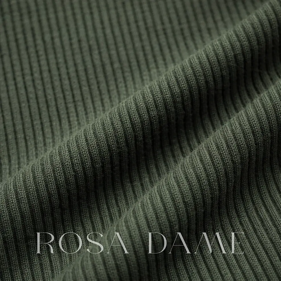 Thumbnail: olive green fitted knit dress side slit detail