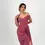 Thumbnail: Soft Pink Draped Off-Shoulder Chiffon Gown with Corset Back