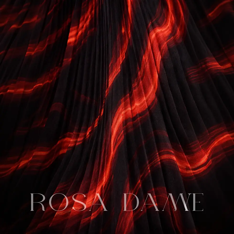 Thumbnail: Black and red pleated halter georgette gown