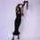 Thumbnail: Black Sequin Gown with Ruffle Hem & Detachable Tulle Scarf