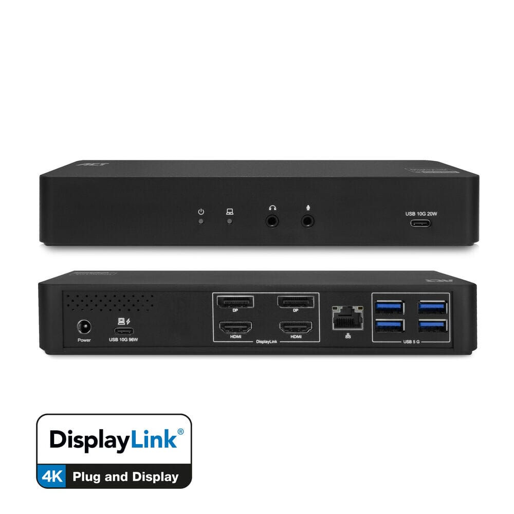 ACT USB-C Docking Station 4K. voor 2 monitoren