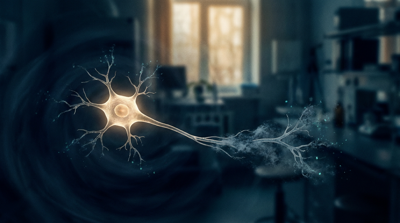 A neuron losing its connections