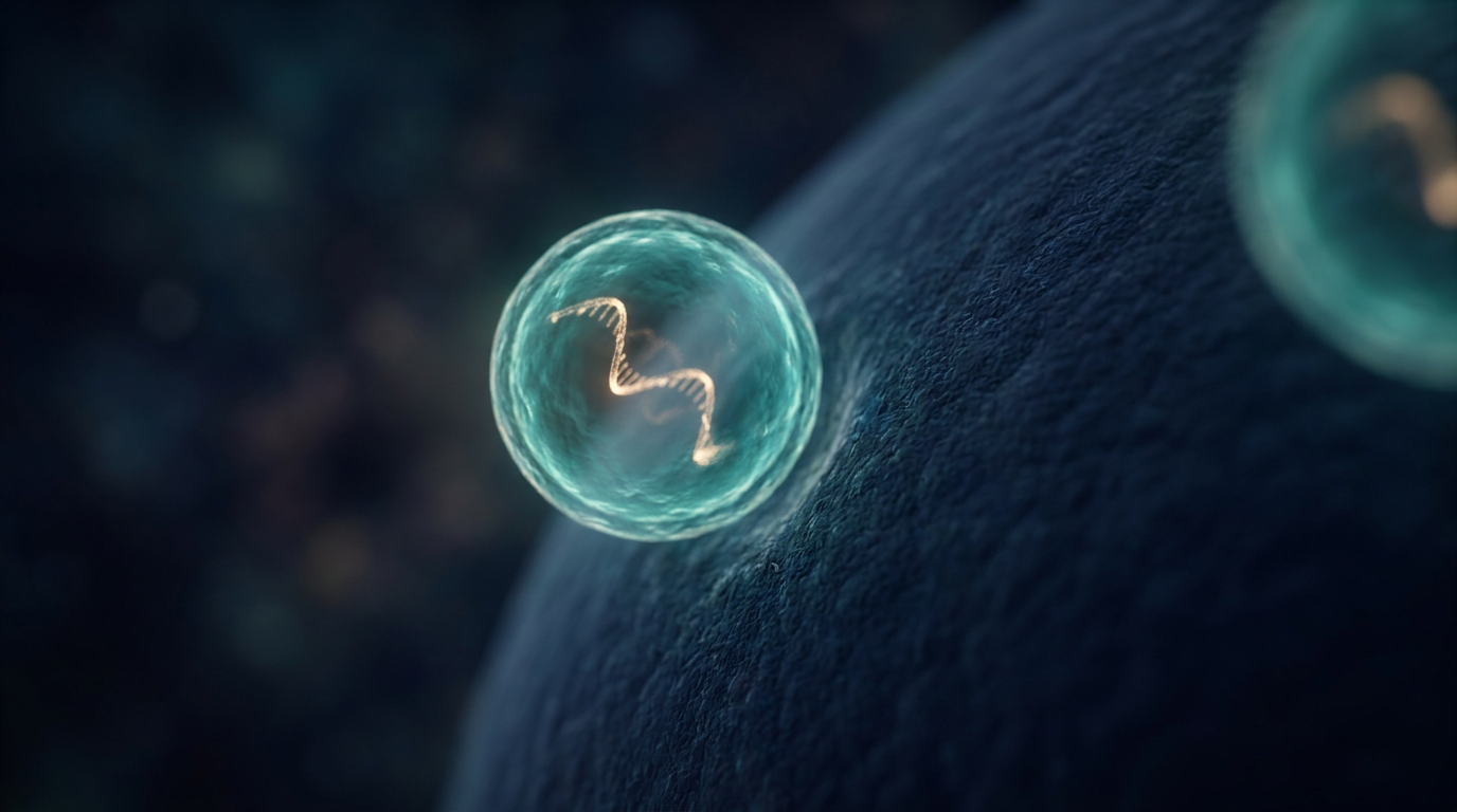 A lipid nanoparticle approaching a cell