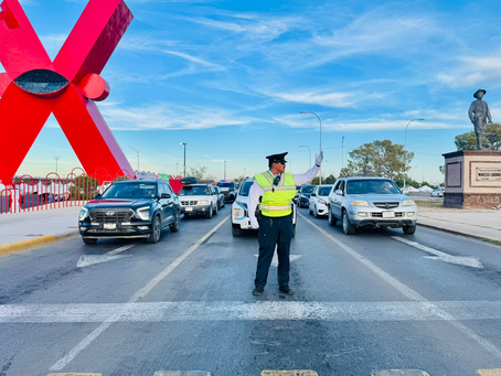 Listo operativo de Seguridad Vial en Plaza de la Mexicanidad por Feria Juárez 2026.