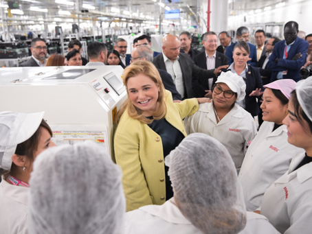 Inaugura Maru Campos nueva planta de Inventec Electronic Company en Ciudad Juárez que generará 7 mil empleos.