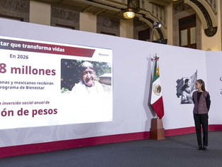 Programas para el Bienestar son apoyo directo a la gente y a la economía: presidenta; al cierre del 2026 beneficiarán a 42.8 millones.