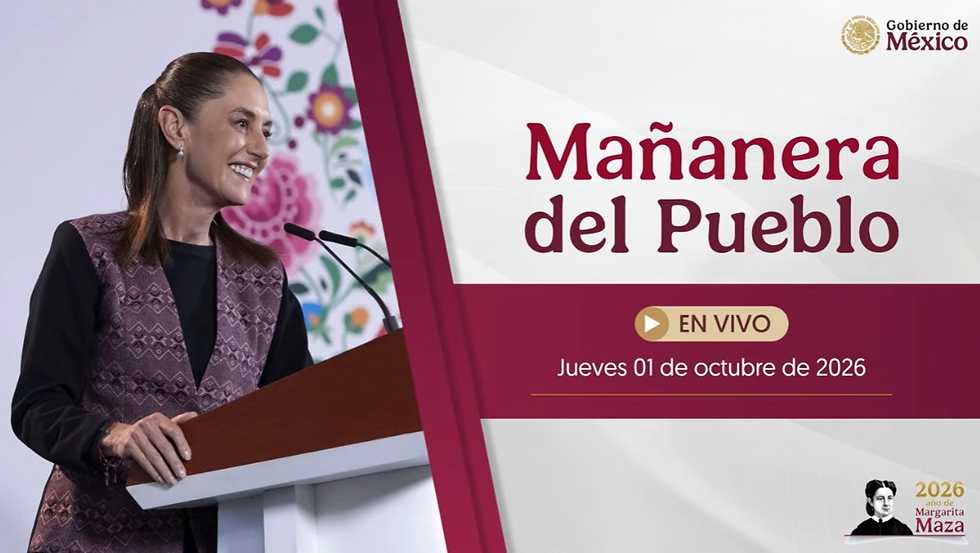 Mañanera del Pueblo | Presidenta Claudia Sheinbaum | Jueves 1 de octubre de 2026.