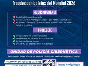 Alerta SSPE sobre supuestos fraudes relacionados a la venta de entradas del Mundial de futbol 2026.