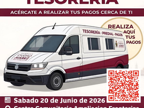 Tesorería Móvil atenderá este sábado en el Centro Comunitario Ampliación Fronteriza.