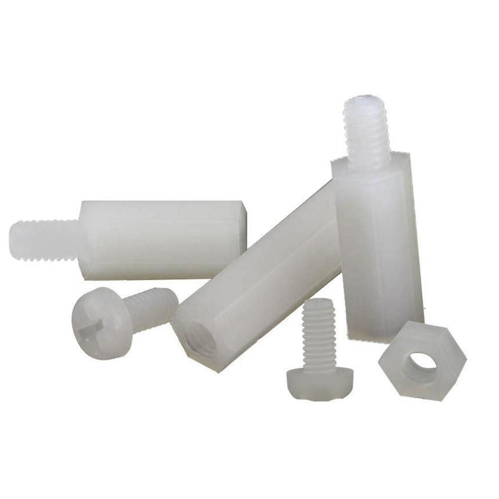 Nylon M2 M2.5 M3 m4 Hex Column Spacer, Screw & Nut-100Pcs