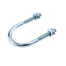 Zinc Plated Steel Round U-Bolt with nut & washer-Pack of 25
