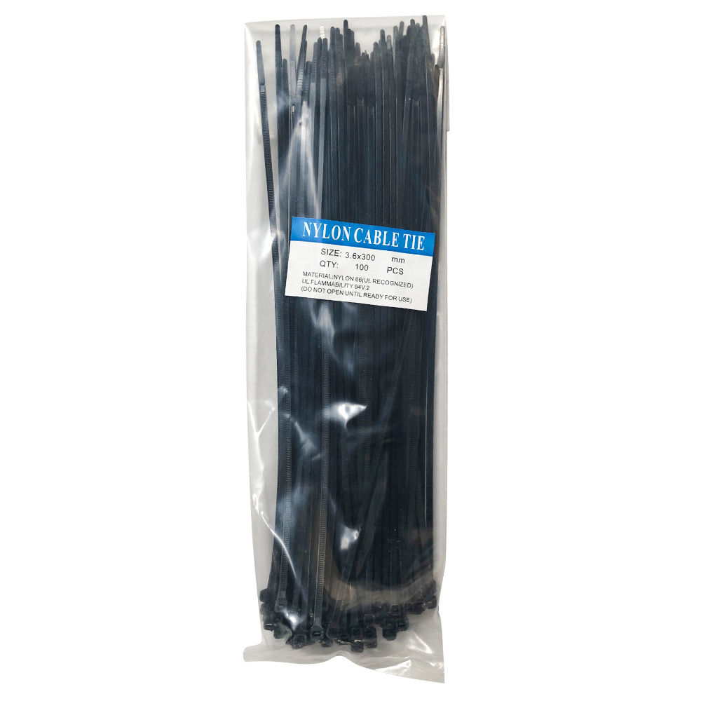 CT-36300- 3.6mm X 300mm Cable Ties, Bags Of 100 Pieces - Black