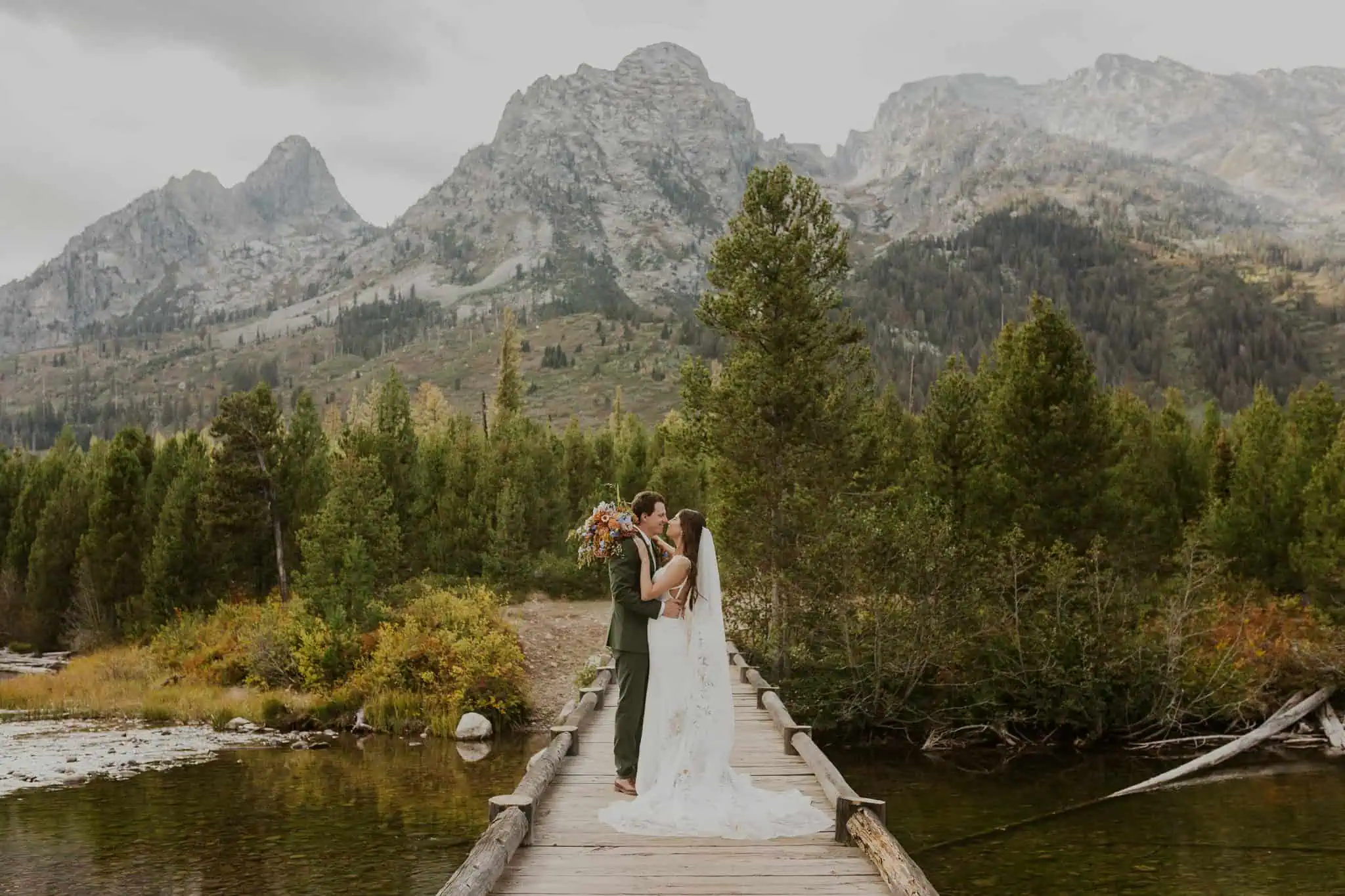 sunset bridals at string lake wyoming