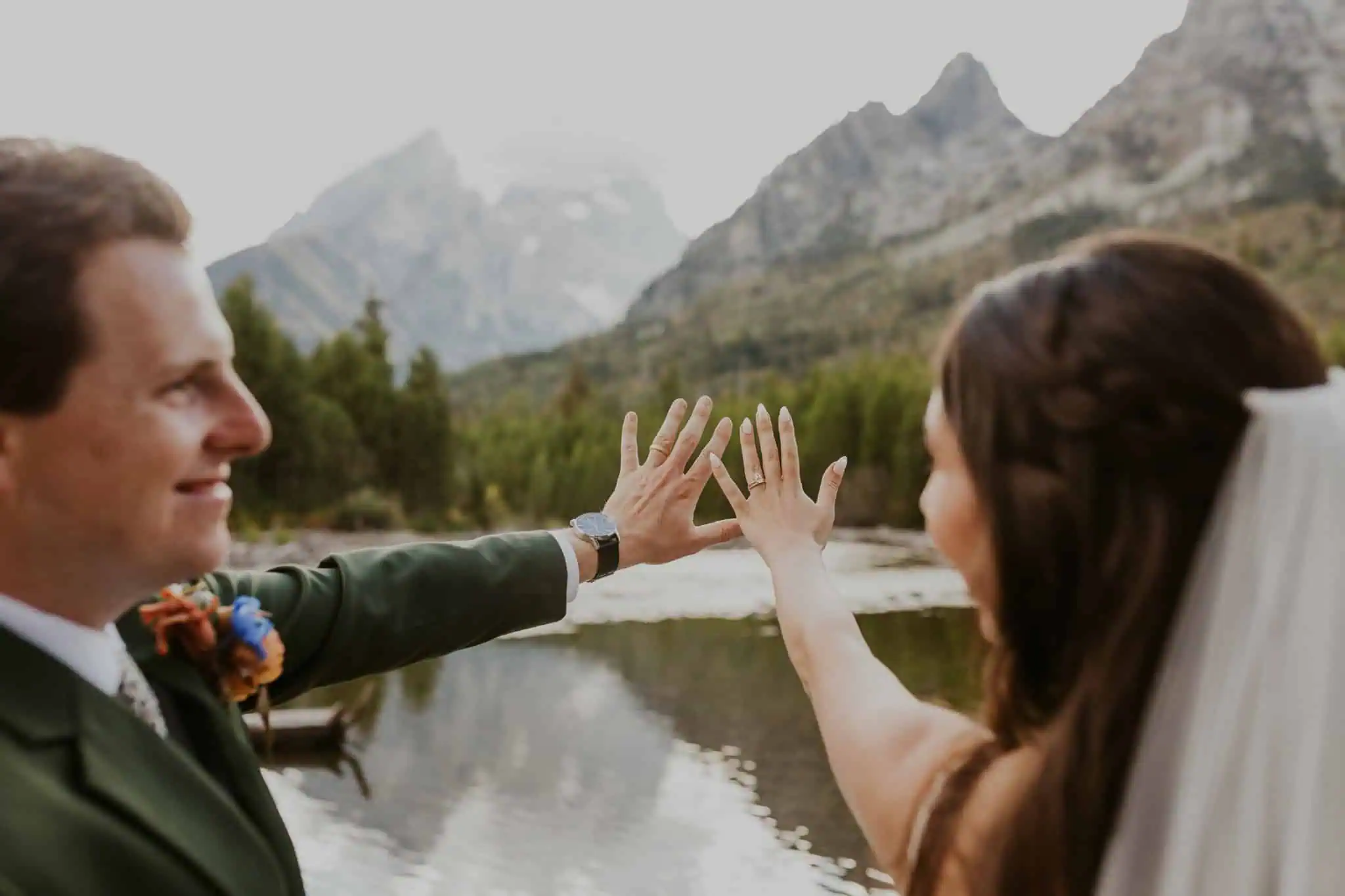 sunset bridals at string lake in the tetons