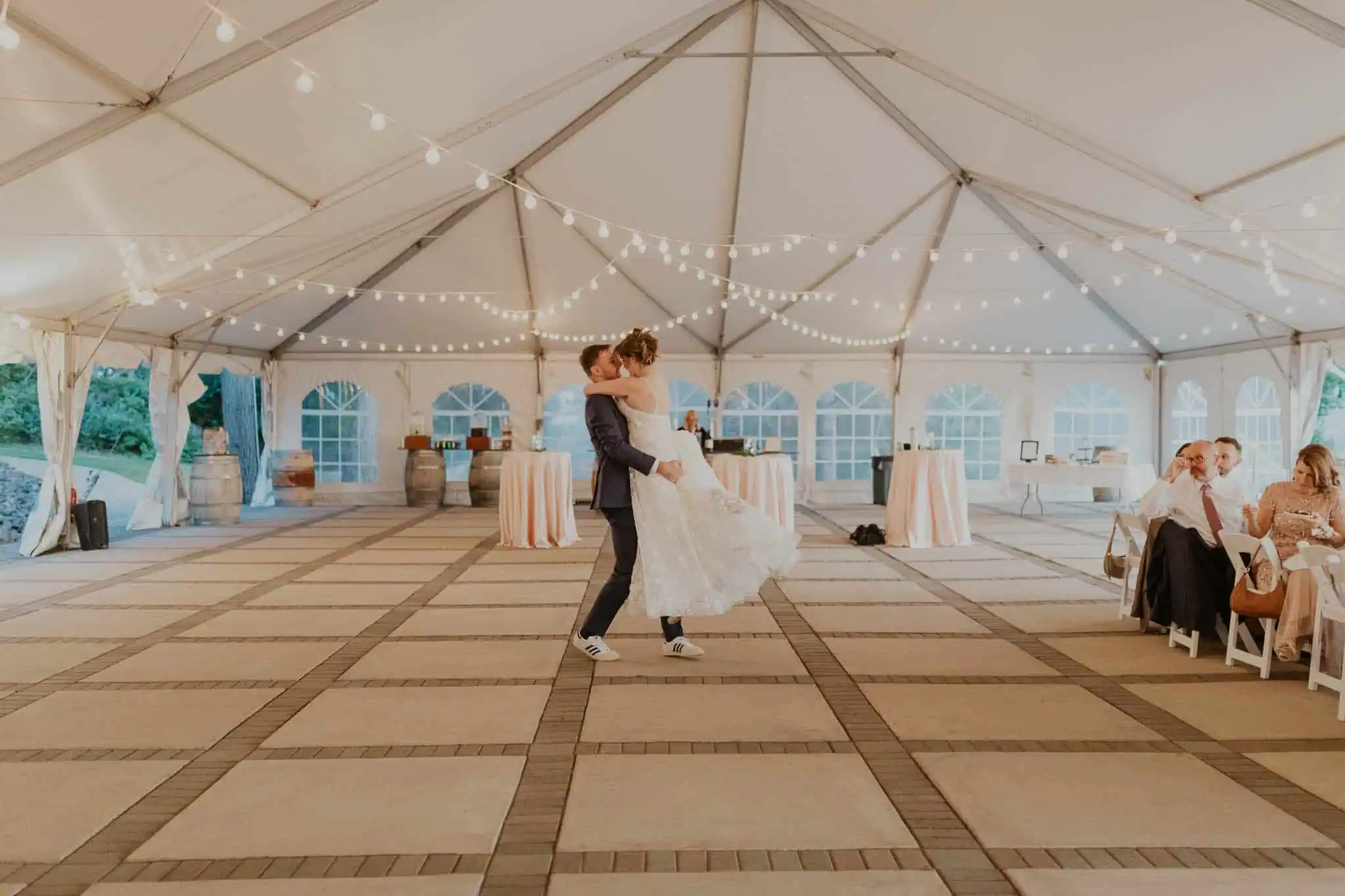 arbor crest reception tent dancing