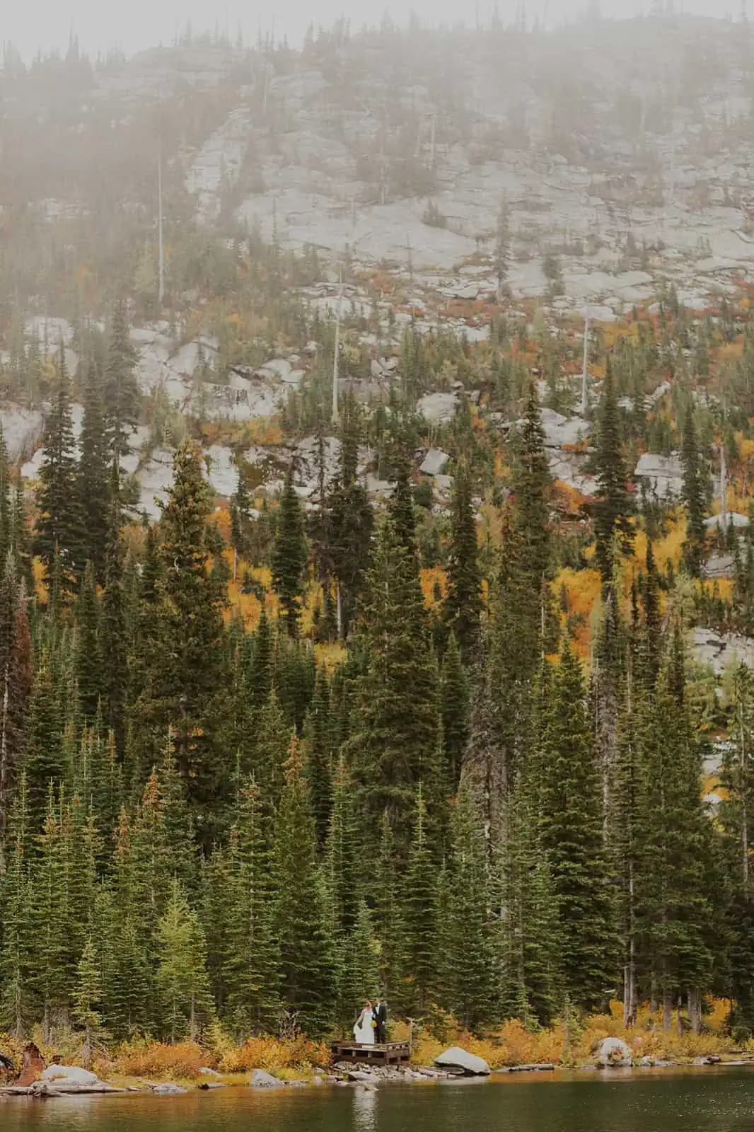fall hiking mountain elopement