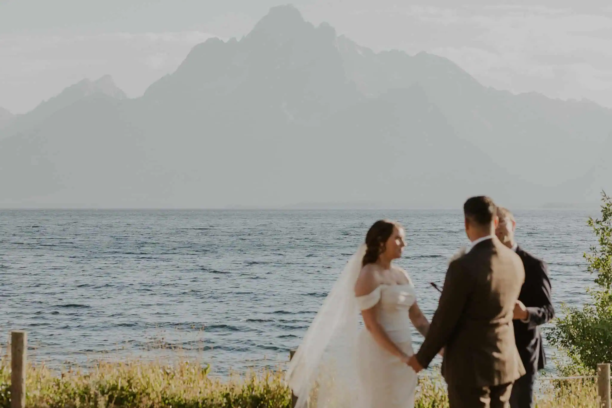sunset ceremony at colter bay swim beach