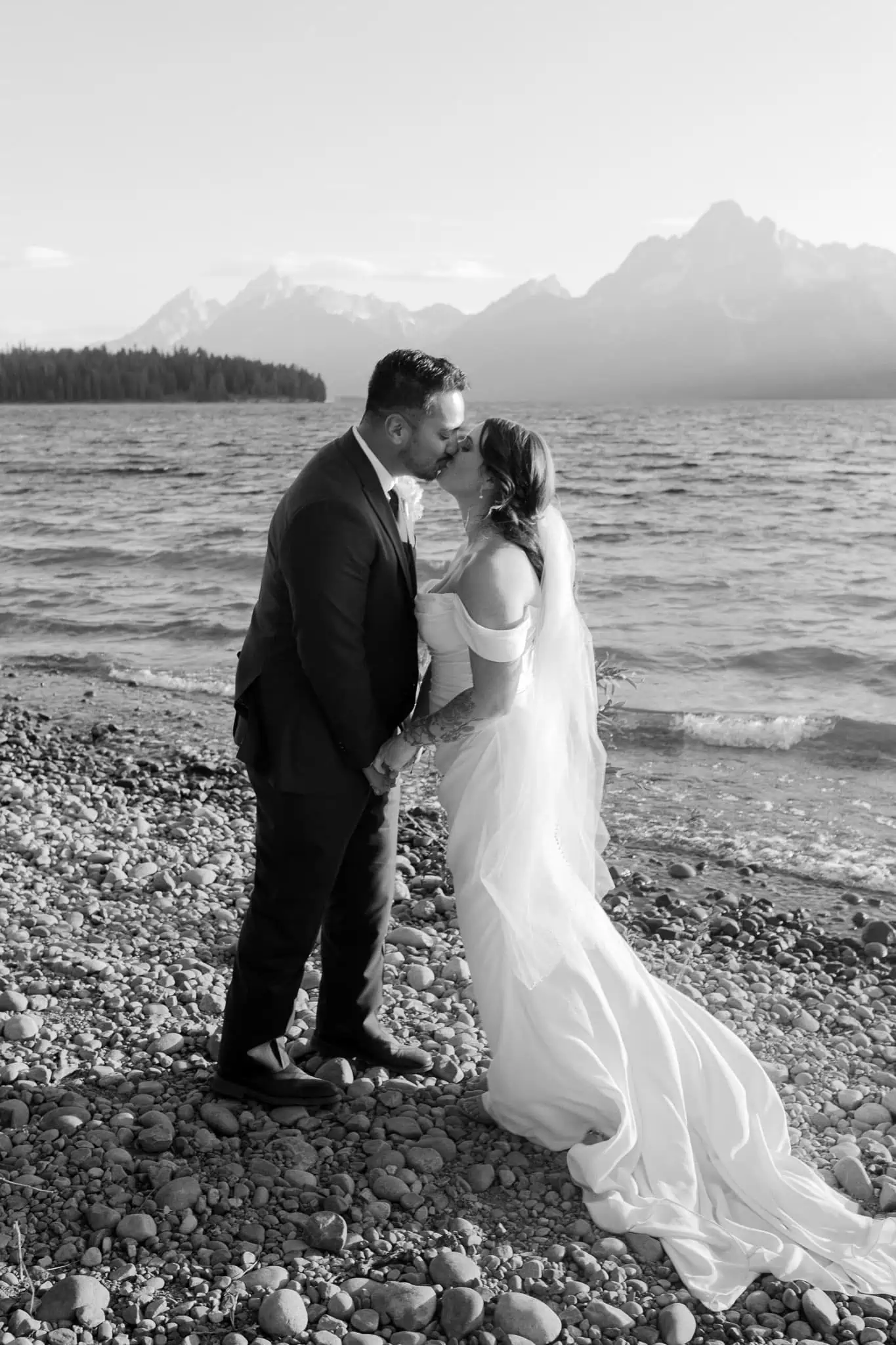 private vows on the shore of jackson lake in wyoming