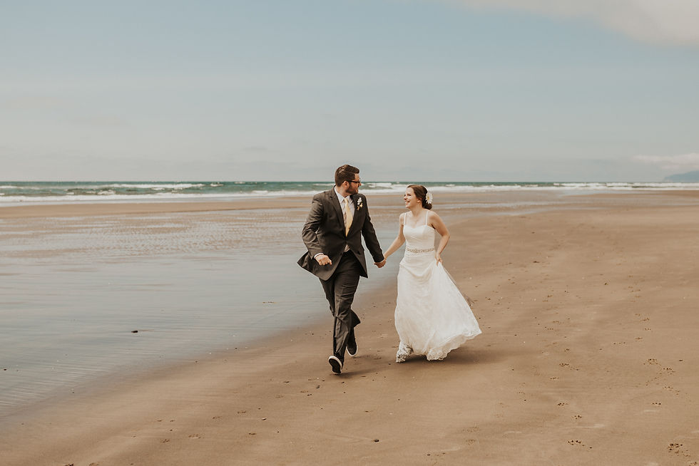 rockaway beach manzanita oregon adventure elopement on the beach