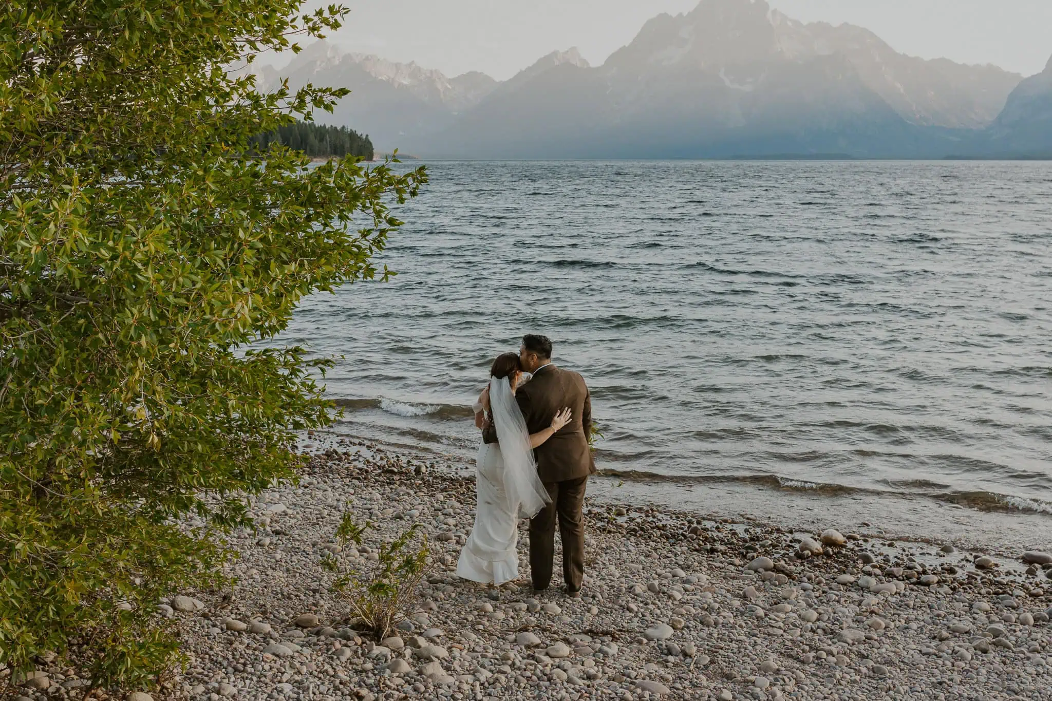 private vows on the shore of jackson lake in wyoming