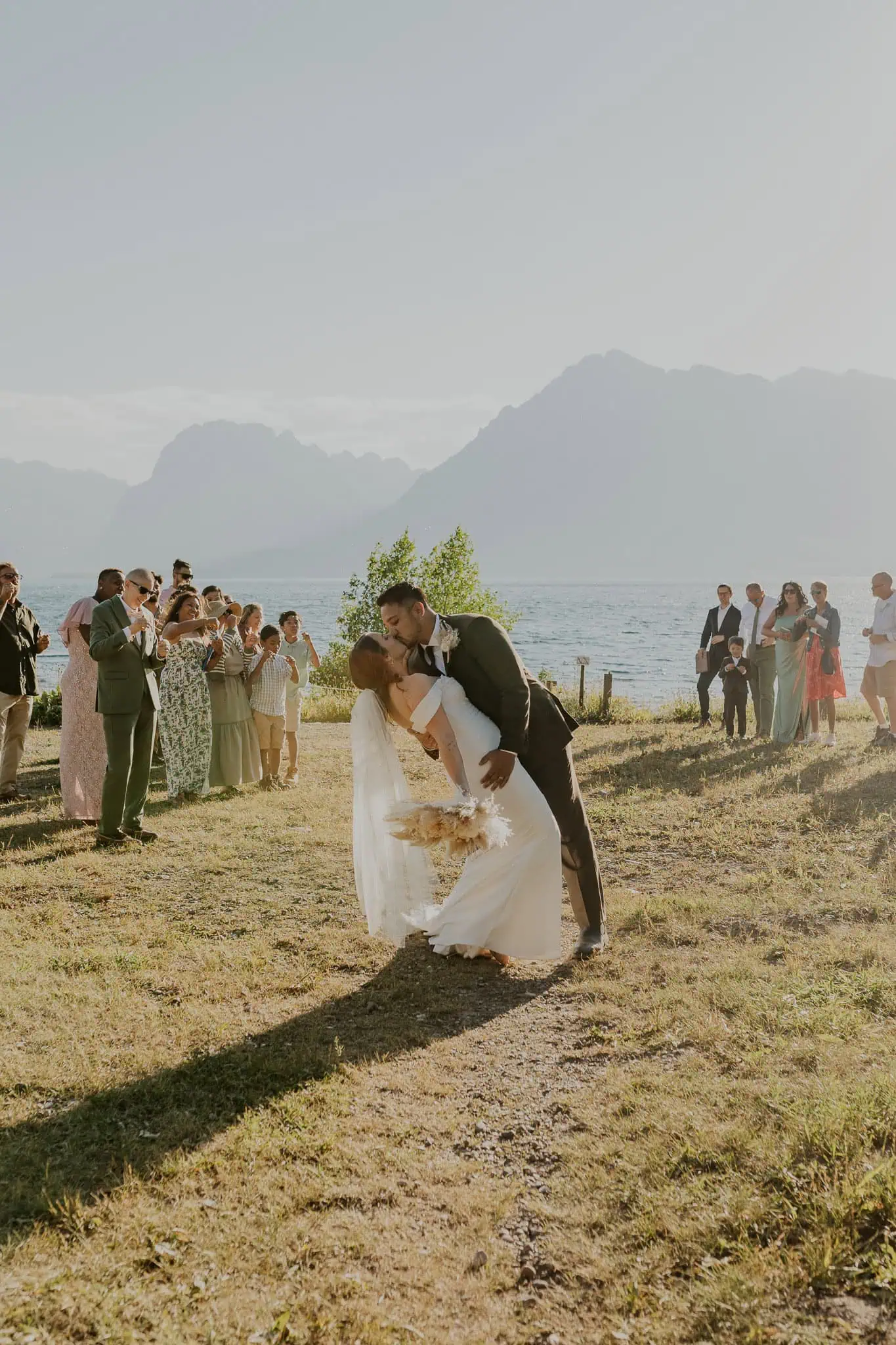 sunset ceremony at colter bay swim beach