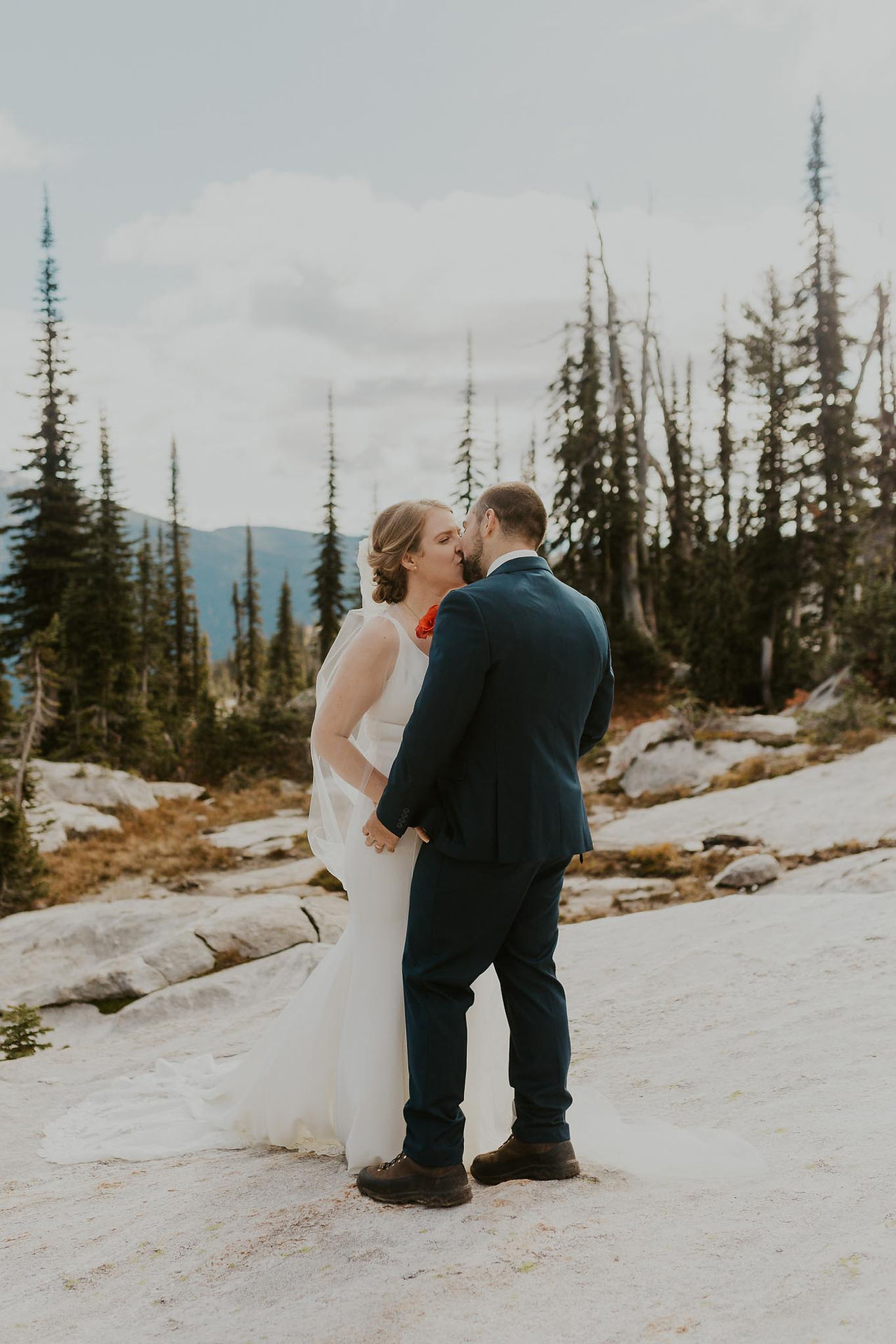 a mountaintop elopement ceremony in idaho