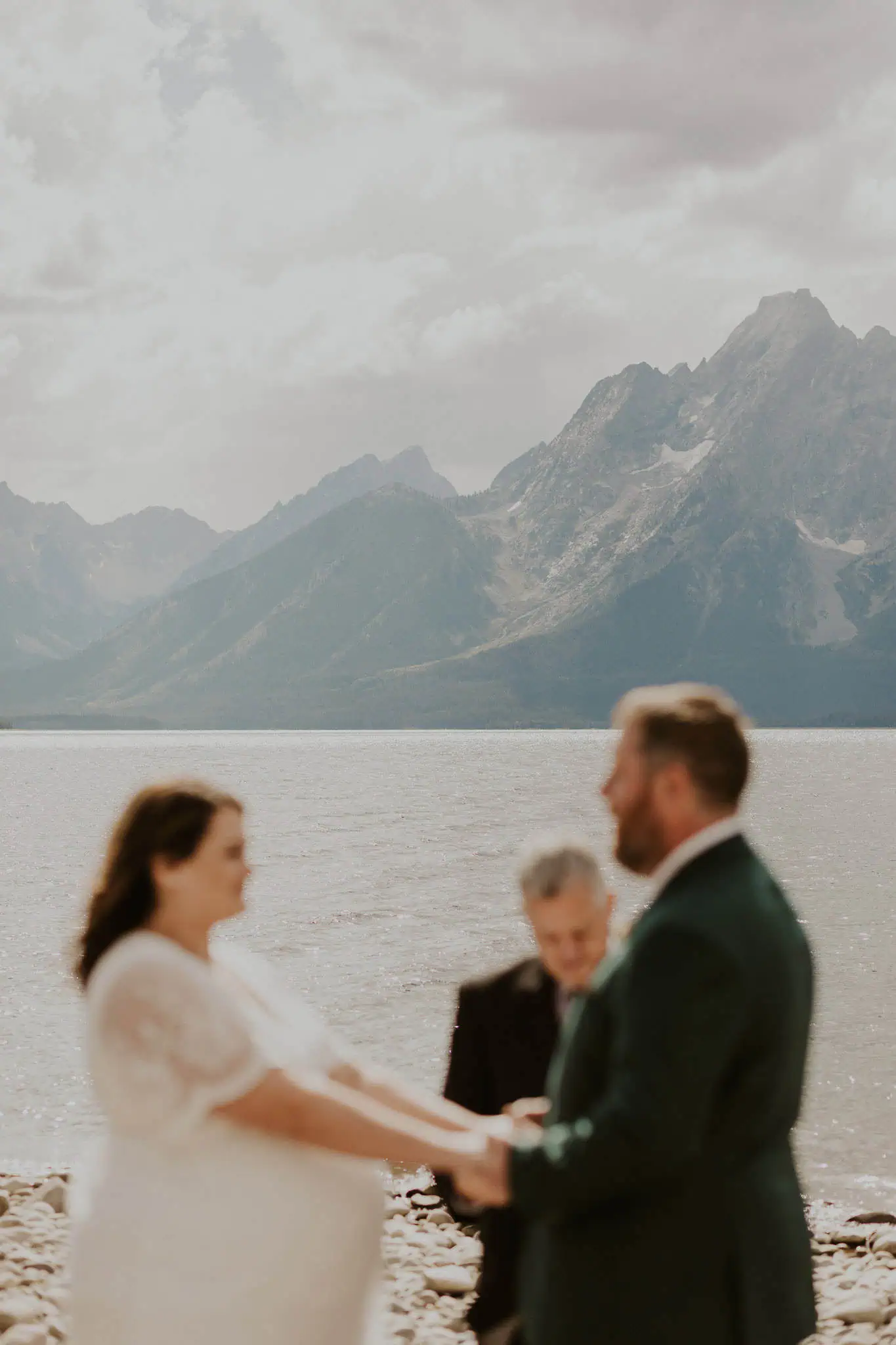 colter bay swim beach elopement ceremony