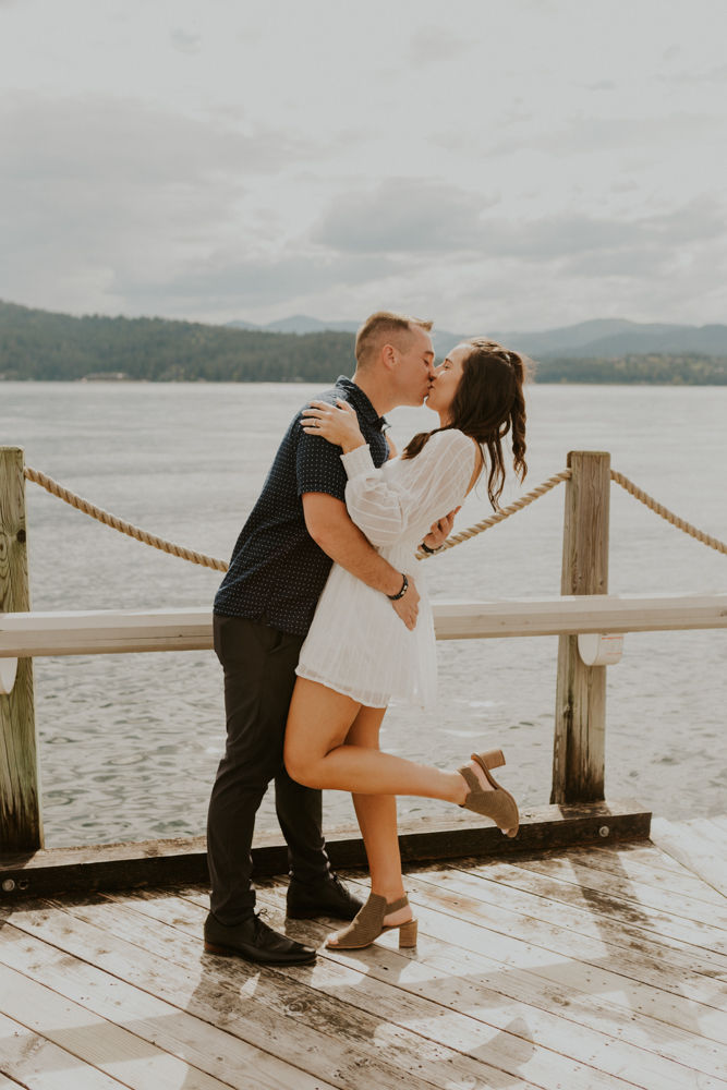 surprise proposal on the coeur d'alene resort boardwalk in north idaho, karlie larson photography