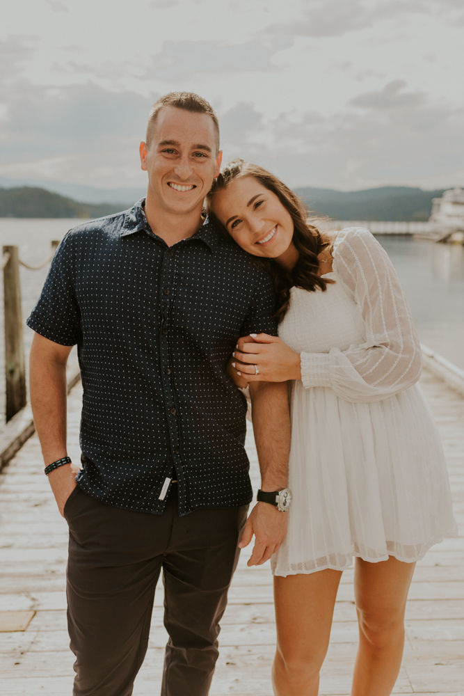 surprise proposal on the coeur d'alene resort boardwalk in north idaho, karlie larson photography