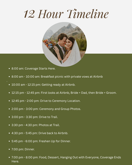 12 hour elopement timeline graphic