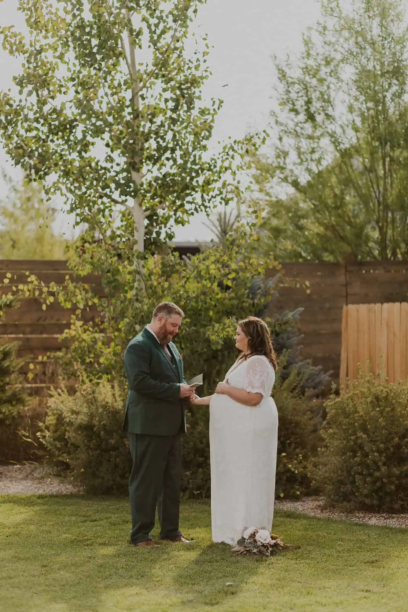 elopment private vows in backyard of airbnb